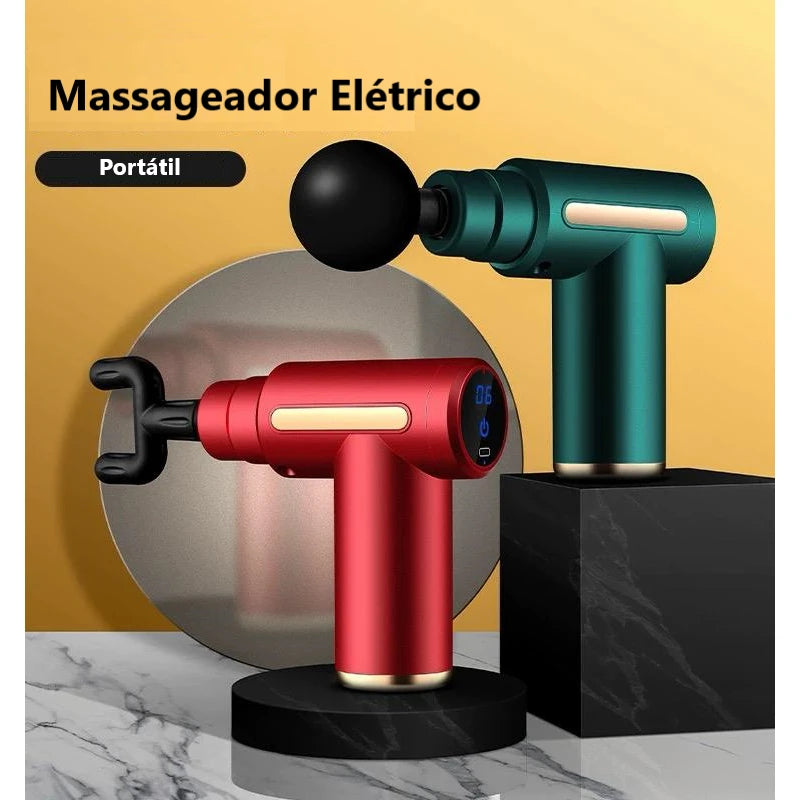 Mini Massageador Pistola de Massagem Elétrica Muscular Portátil Recarregável Alivia Dor Multifuncional XD01