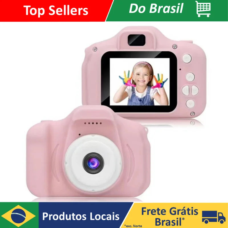 Câmera Digital Mini X2 para Crianças - Pode Tirar Fotos e Vídeos - Brinquedo Tipo SLR Pequeno